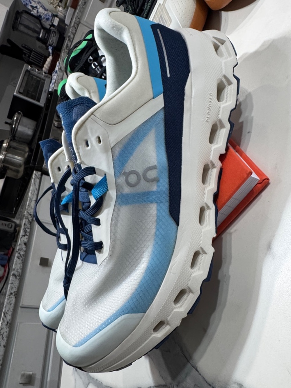 On Running Cloudsurfer Lightweight Running Shoes - White & Blue